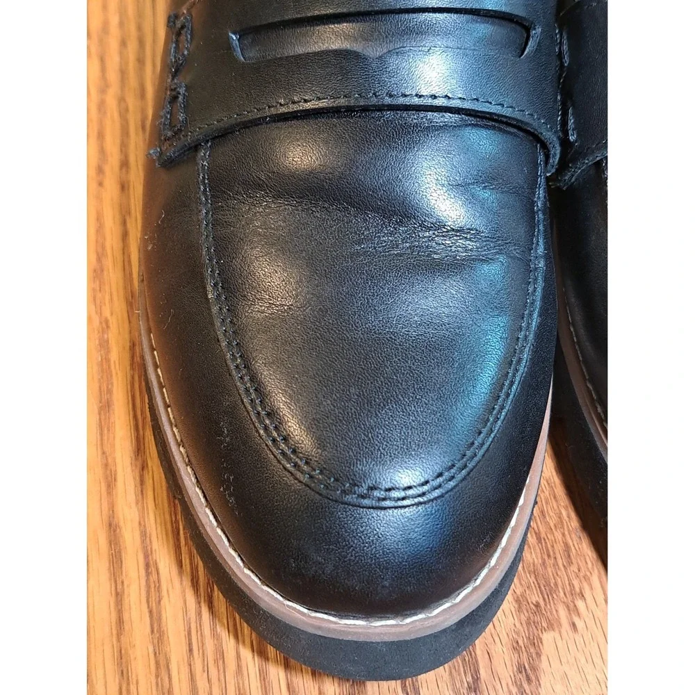 Vionic Cheryl II Black Leather Penny Loafers Slip-On Flat Shoes 9.5